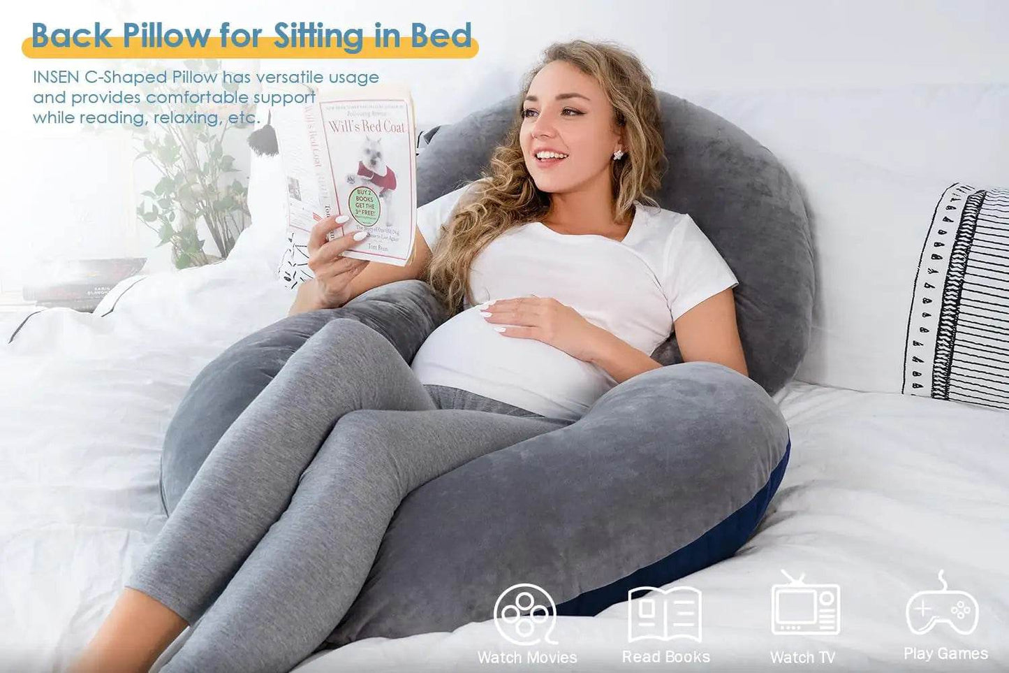 GTFI C-Shaped Body Pregnancy Pillow - Get To Find It, LLC