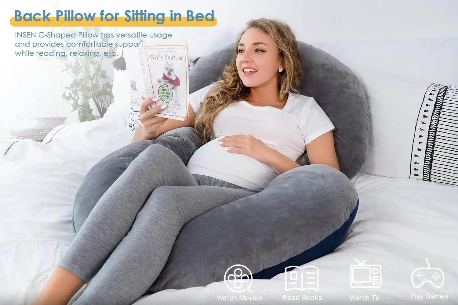 GTFI C-Shaped Body Pregnancy Pillow - Get To Find It, LLC