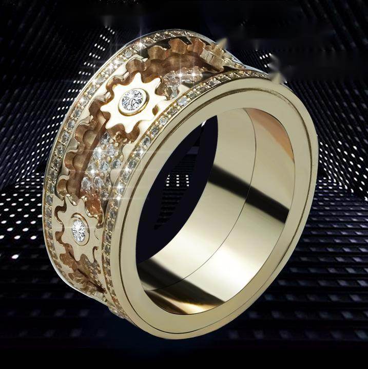 Fidget Ring with Inlaid Stone and Gypsophila Diamond - Get To Find It, LLC