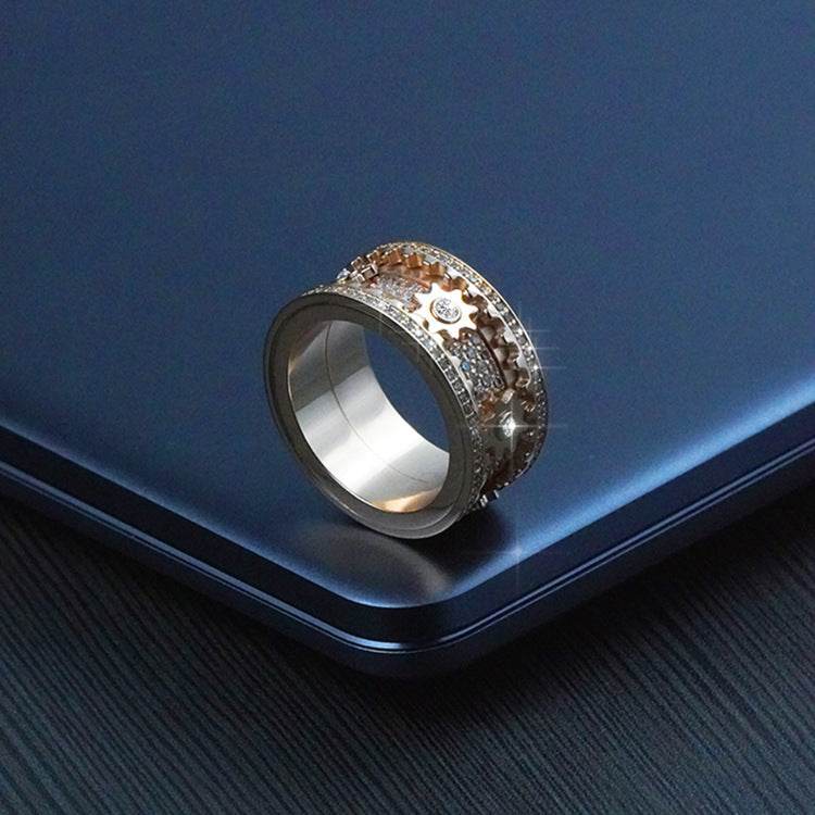 Fidget Ring with Inlaid Stone and Gypsophila Diamond - Get To Find It, LLC
