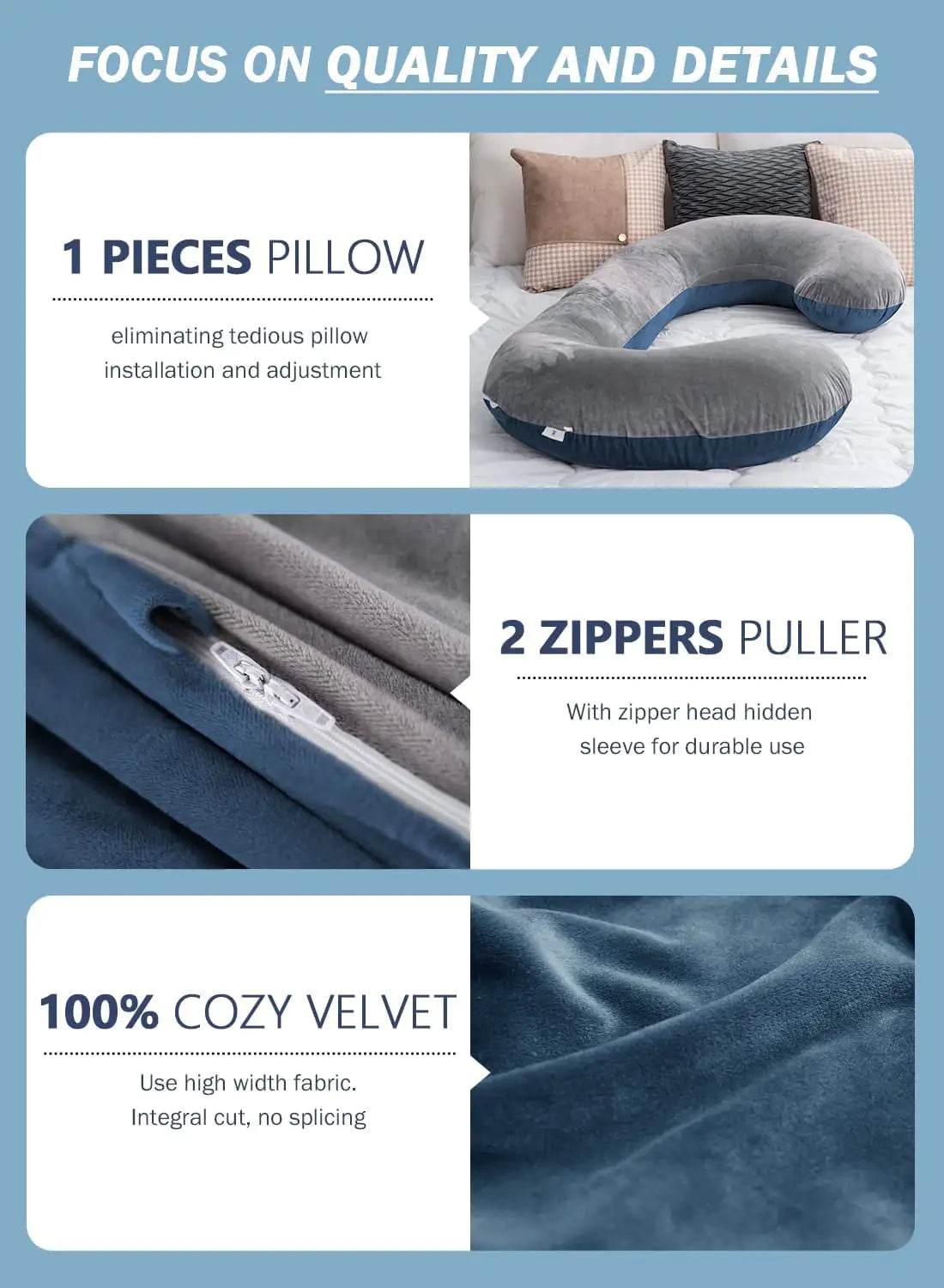 GTFI C-Shaped Body Pregnancy Pillow - Get To Find It, LLC