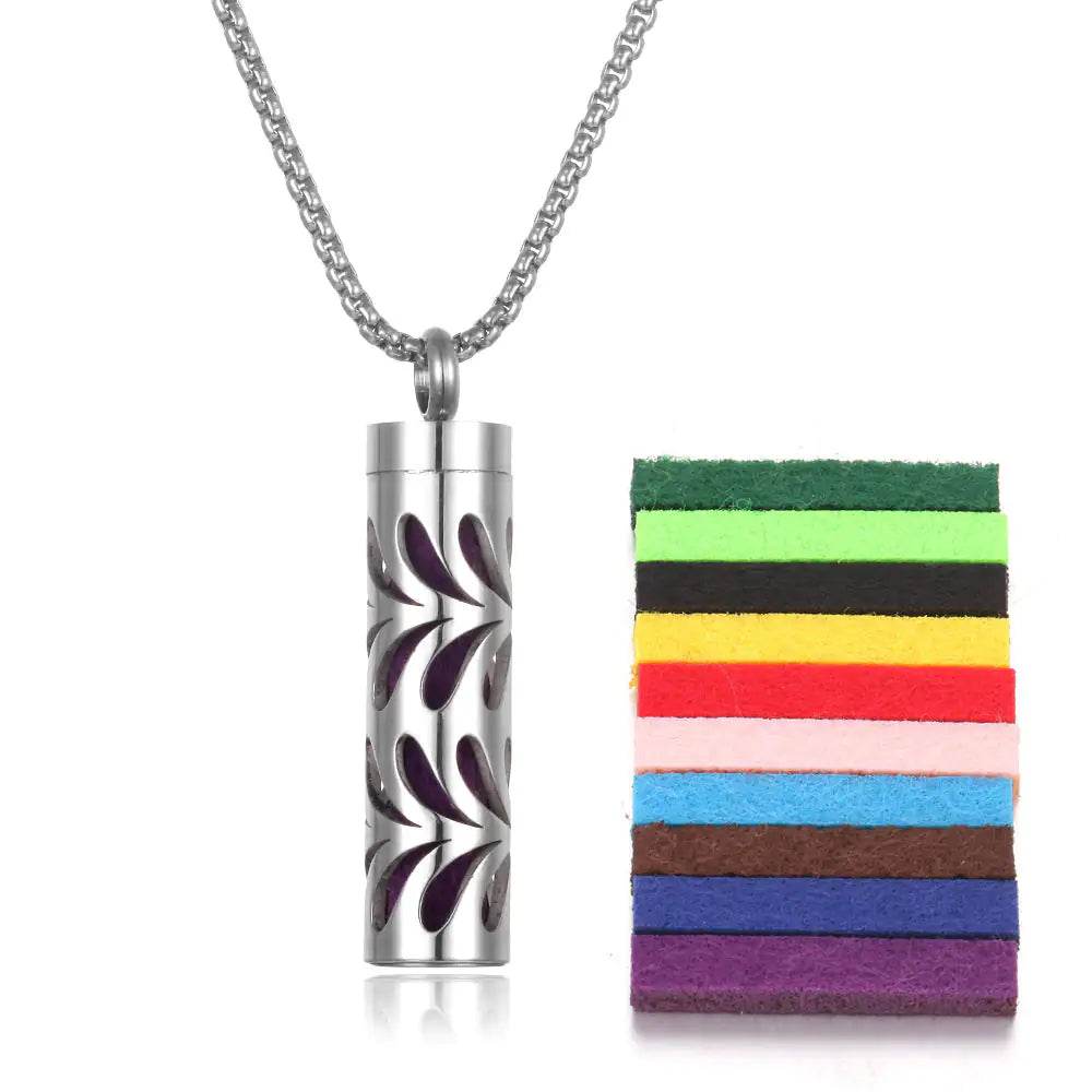 Aromatherapy Pendant Perfume Bottle Essential Oil Titanium Steel - Get To Find It, LLC
