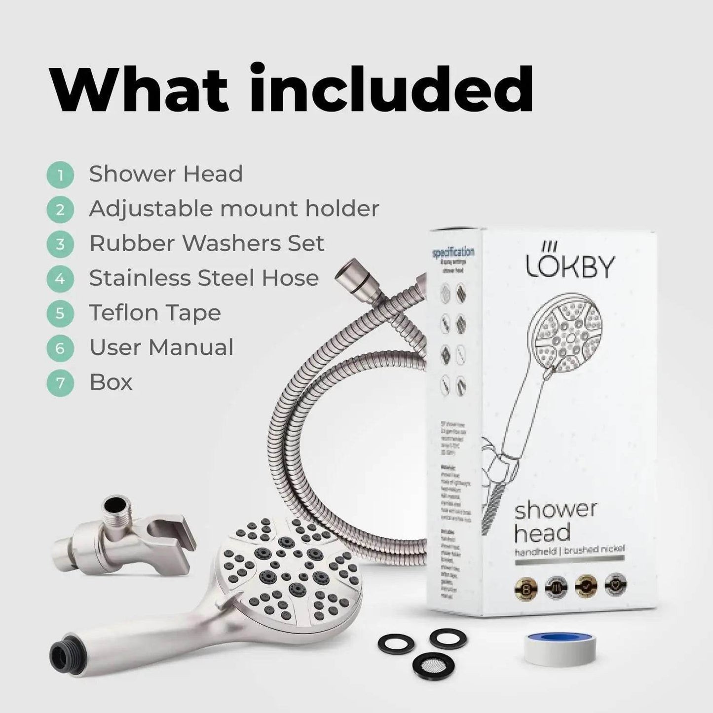 High Pressure Shower Head with Handheld 8 Spray Settings High Flow - Get To Find It, LLC