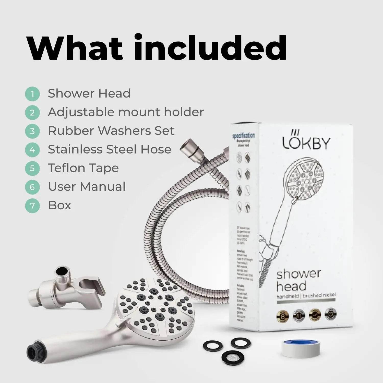 High Pressure Shower Head with Handheld 8 Spray Settings High Flow - Get To Find It, LLC