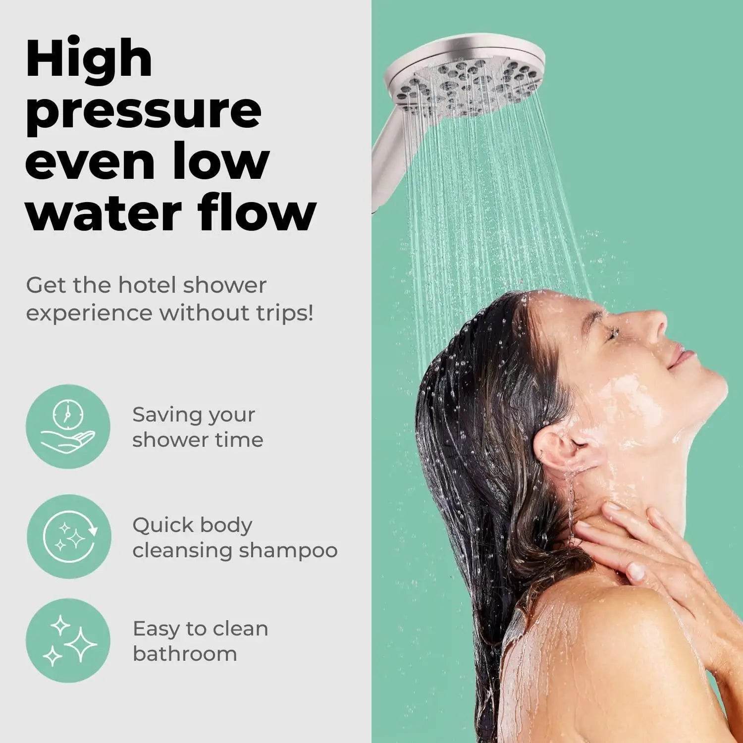 High Pressure Shower Head with Handheld 8 Spray Settings High Flow - Get To Find It, LLC