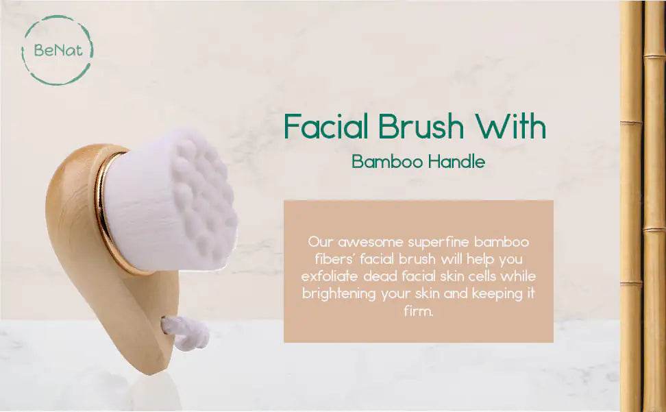 Facial Brush with Bamboo Handle - Get To Find It, LLC