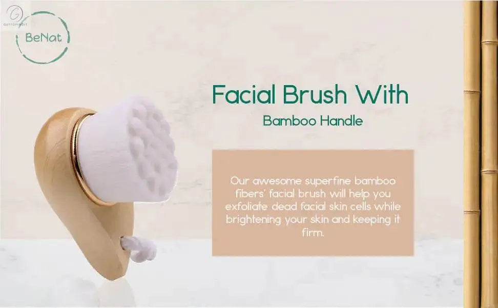 Facial Brush with Bamboo Handle - Get To Find It, LLC