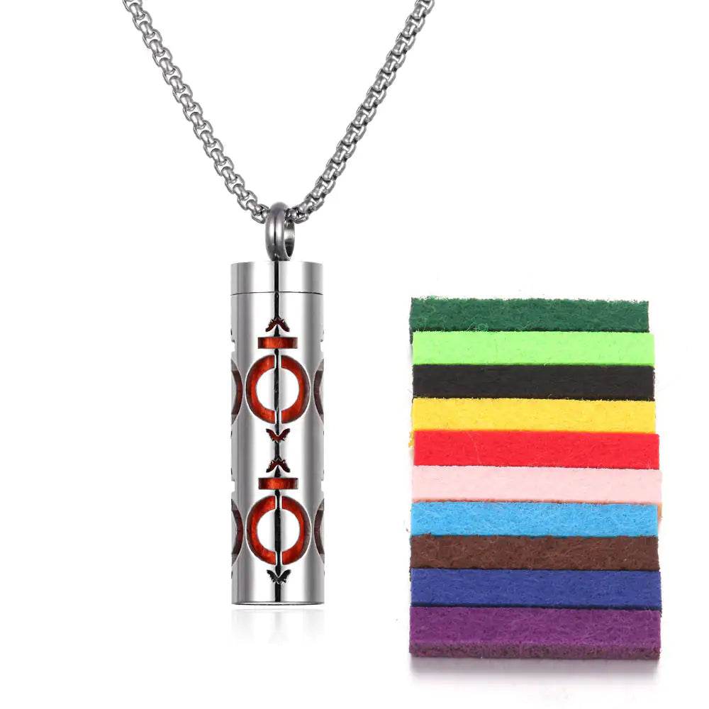 Aromatherapy Pendant Perfume Bottle Essential Oil Titanium Steel - Get To Find It, LLC