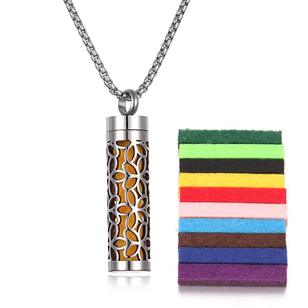 Aromatherapy Pendant Perfume Bottle Essential Oil Titanium Steel - Get To Find It, LLC