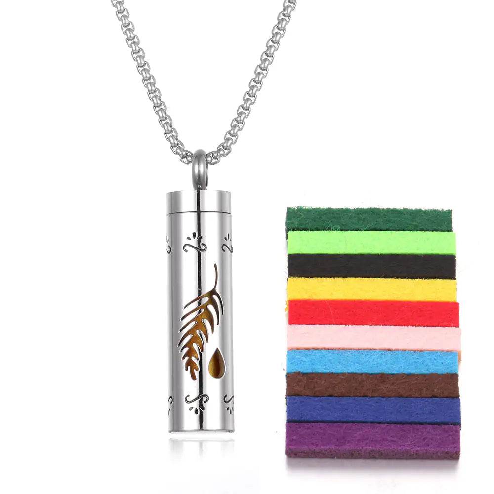 Aromatherapy Pendant Perfume Bottle Essential Oil Titanium Steel - Get To Find It, LLC