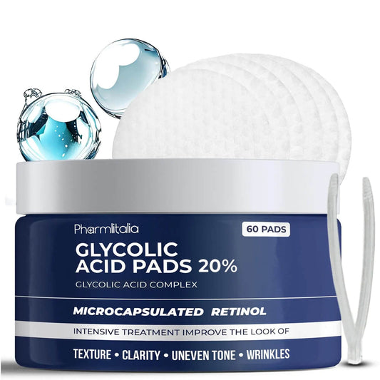 Glycolic Acid Pads 20% Anti Aging Treatment for Clearer Smoother Skin 60 Pads - Get To Find It, LLC