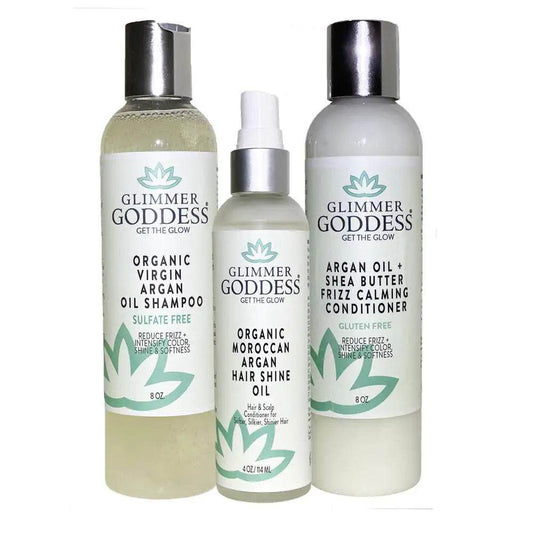 Organic Argan Oil Trio (Shampoo + Conditioner + Hair Shine Spray) - Get To Find It, LLC