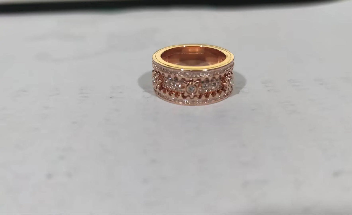 Fidget Ring with Inlaid Stone and Gypsophila Diamond - Get To Find It, LLC