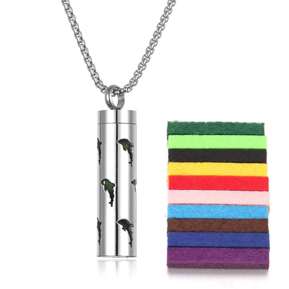 Aromatherapy Pendant Perfume Bottle Essential Oil Titanium Steel - Get To Find It, LLC