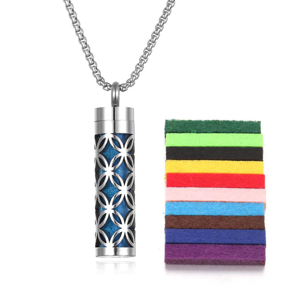 Aromatherapy Pendant Perfume Bottle Essential Oil Titanium Steel - Get To Find It, LLC