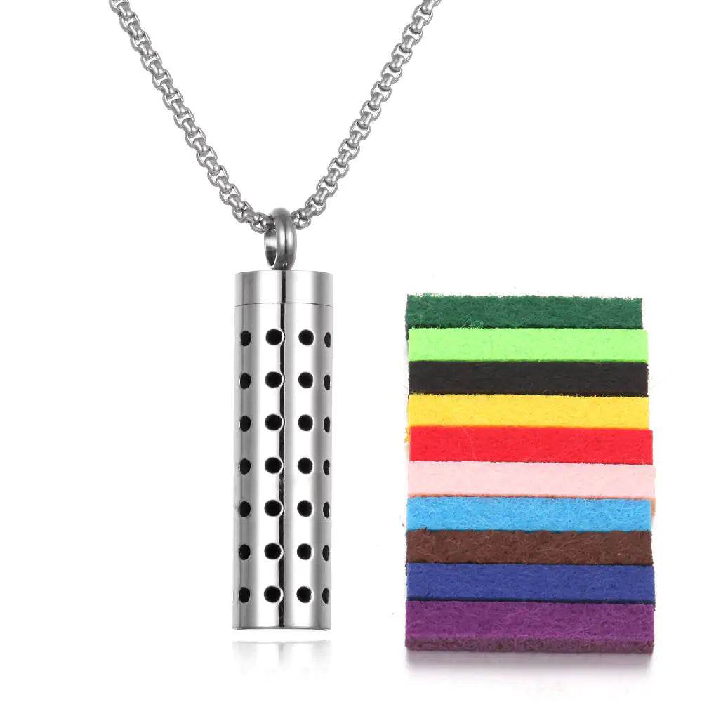 Aromatherapy Pendant Perfume Bottle Essential Oil Titanium Steel - Get To Find It, LLC