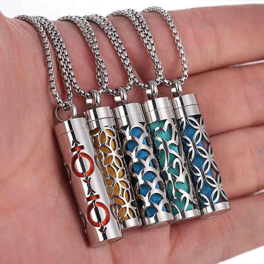 Aromatherapy Pendant Perfume Bottle Essential Oil Titanium Steel - Get To Find It, LLC