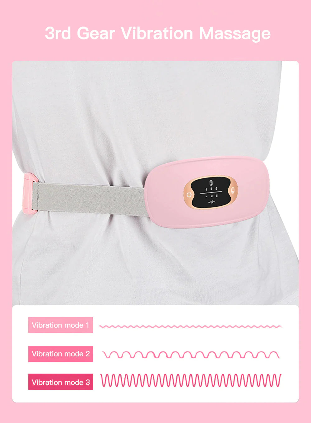 Heating Vibrating Menstrual Belt for Cramp Relief