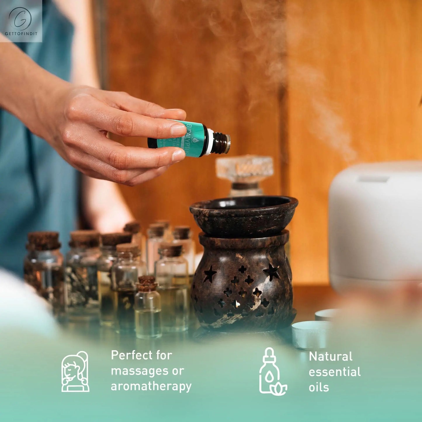 3 Pack Aromatherapy Essential oils (Lavender, Eucalyptus, Frankincense) DC-PURSONIC