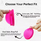 Pink silicone disc with pull-ring mechanism on a white background