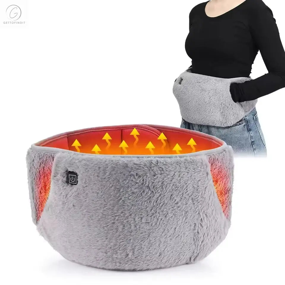 Electric Heating Abdomen Belt — 3-Level Adjustable Uterus Warming Pad with Hand Warmer 