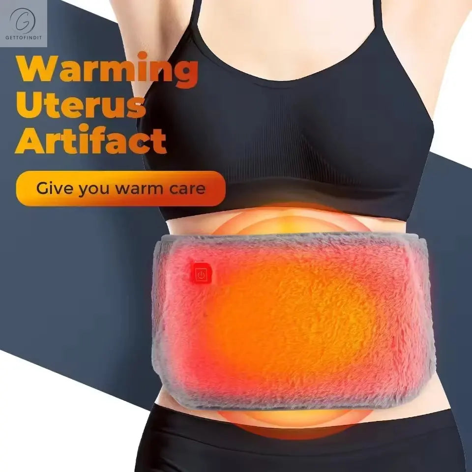 Electric Heating Abdomen Belt — 3-Level Adjustable Uterus Warming Pad with Hand Warmer 