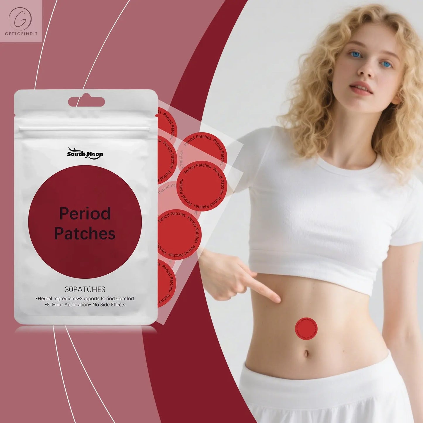 Menstrual Relief Abdominal Patch — Soothing Hot Compress Body Care (30 Patches) 
