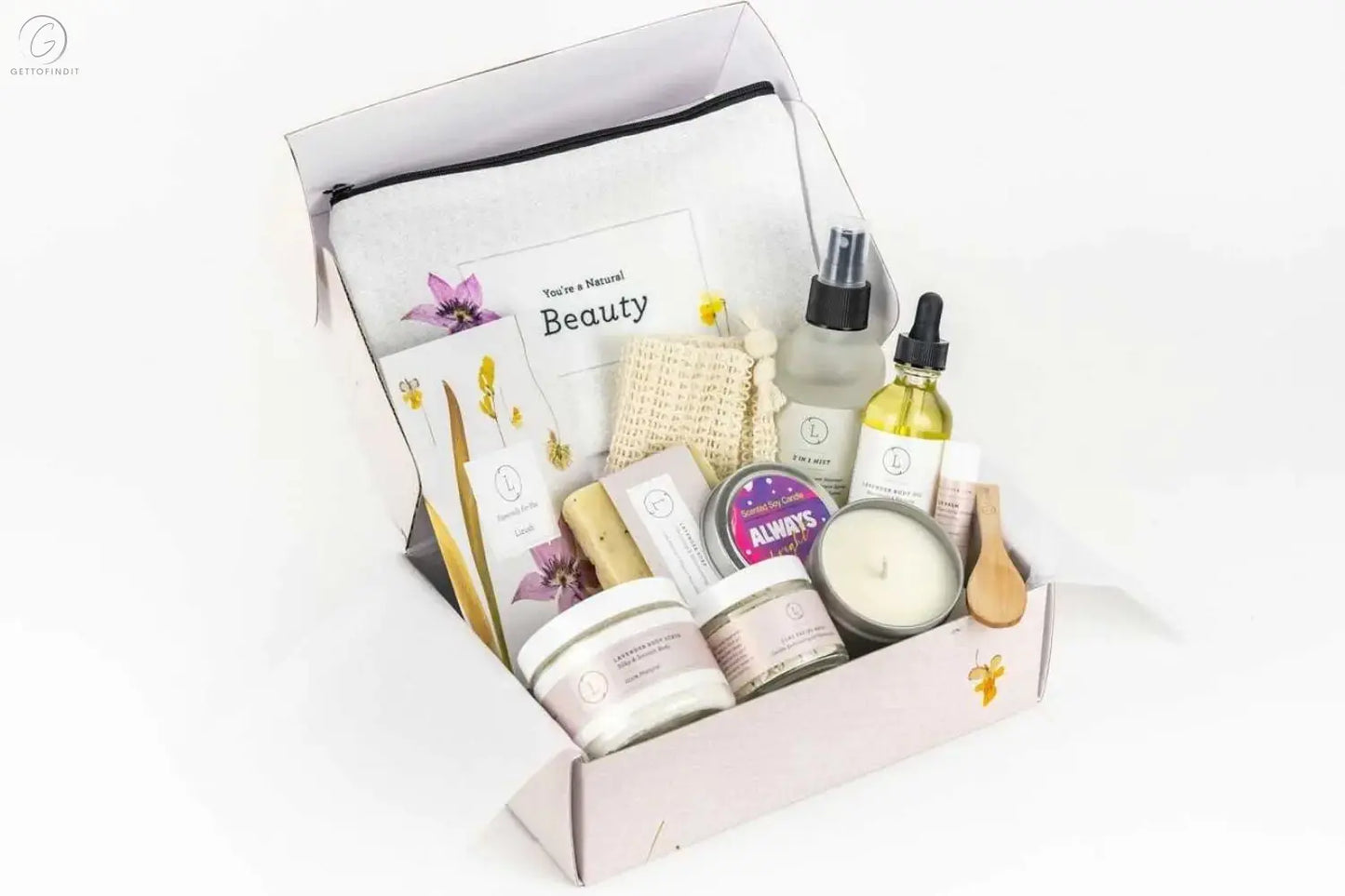 Spa Gift Box, Natural Lavender Bath & Body Relaxing Package for Friend Get To Find It, LLC