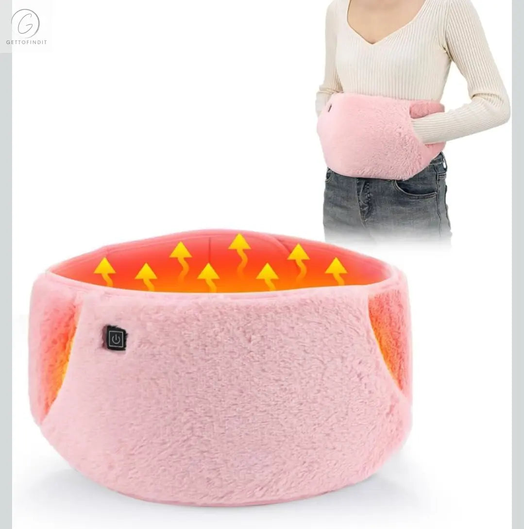 Electric Heating Abdomen Belt — 3-Level Adjustable Uterus Warming Pad with Hand Warmer 