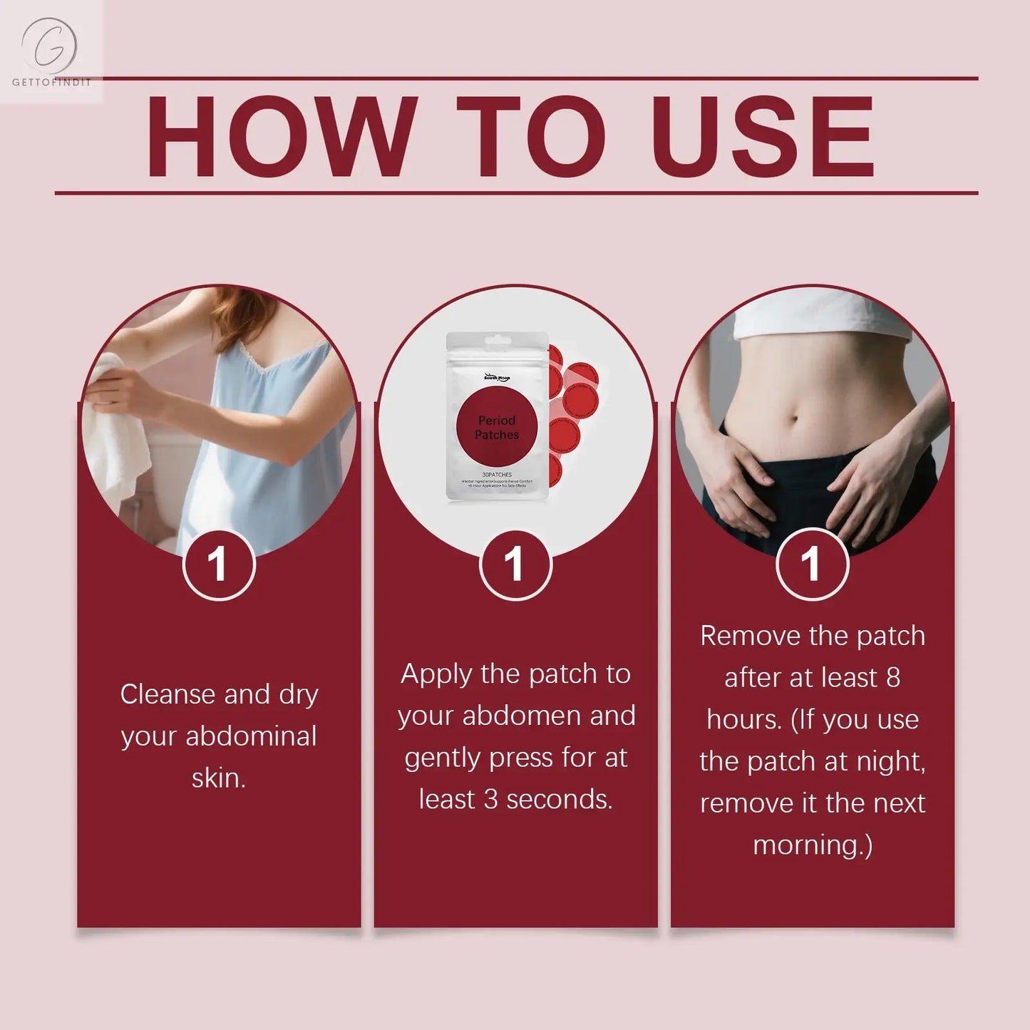 Menstrual Relief Abdominal Patch — Soothing Hot Compress Body Care (30 Patches) 