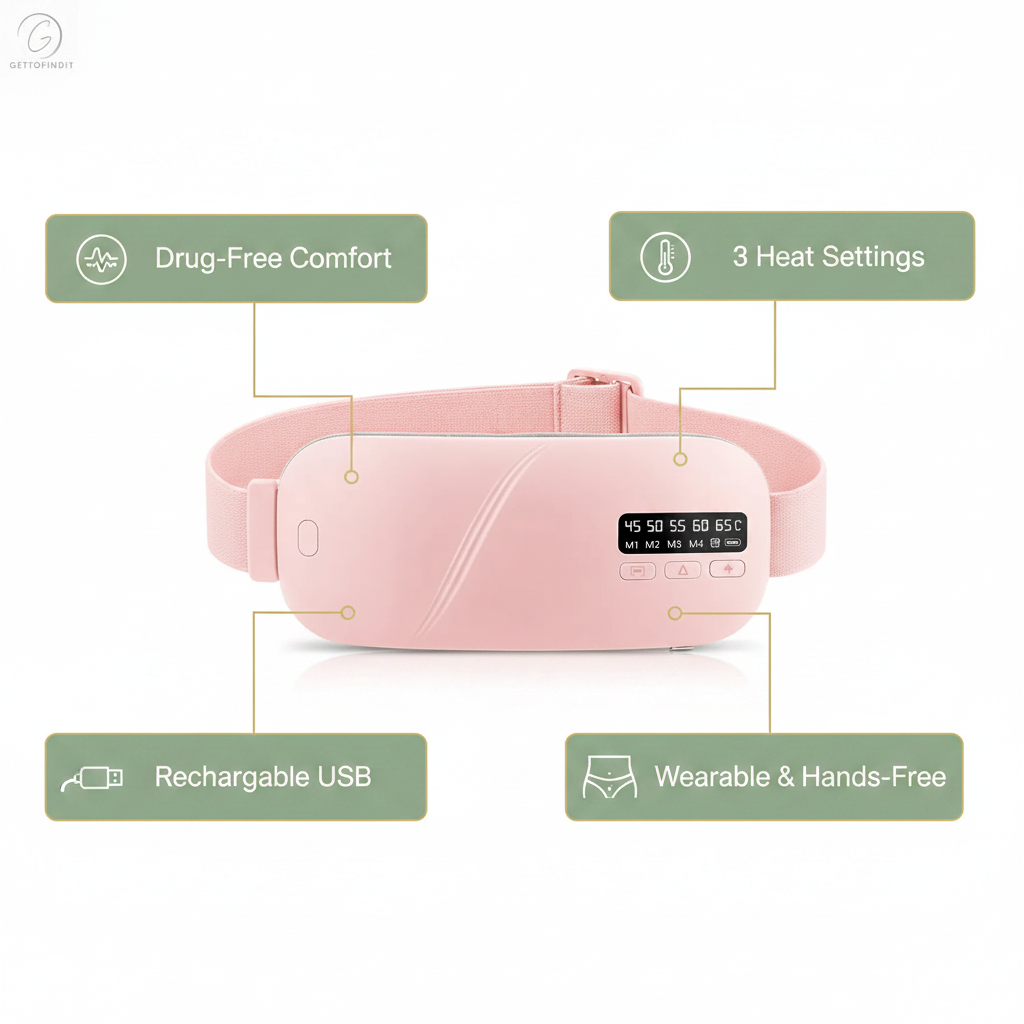 Period Heating Pad - Feature Infographic