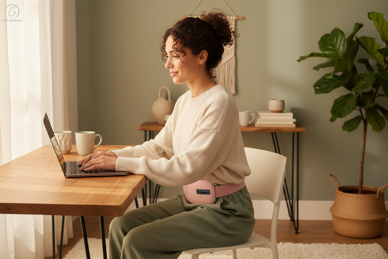 Period Heating Pad - Lifestyle, Working at Desk